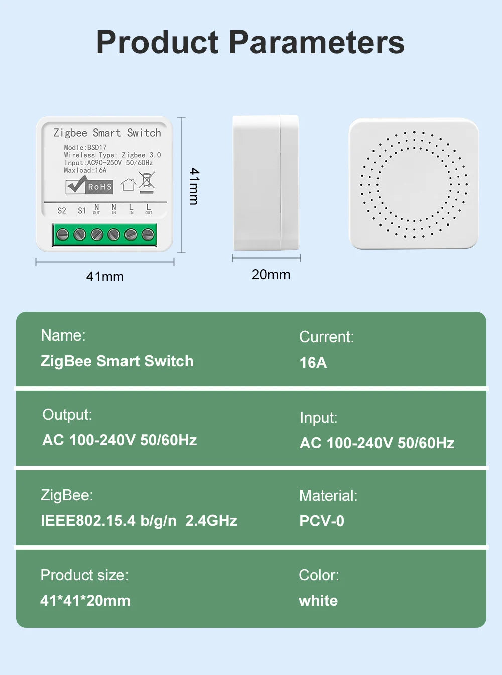 16A ZigBee 3.0 Smart Switch Automation DIY Light Switches Module Supports 2 Way Control Wok Alexa Google Home Zigbee 2Mqtt
