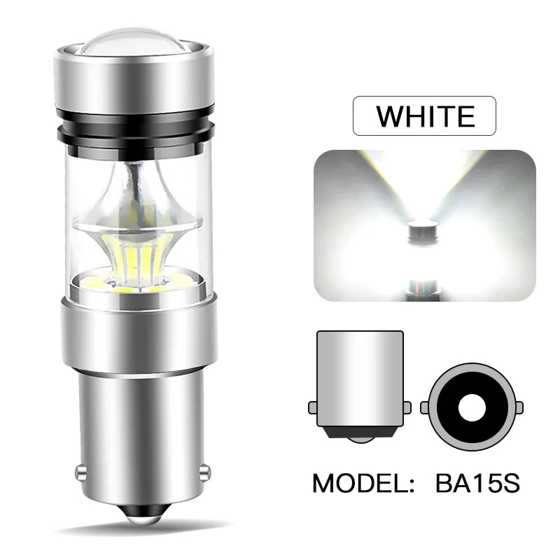 2pcs For VW T5 T5.1 T6 Transporter LED Daytime Running Light DRL Bulb Lamp Canbus No Error P21W BA15S 1156