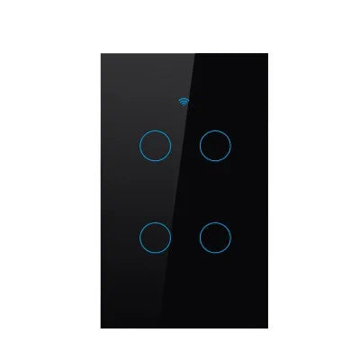 Smart Wifi Touch Switch Neutral Wire/No Neutral Wire Required US 1/2/3/4 Gang Light Switch Works with Tuya Smart Life App