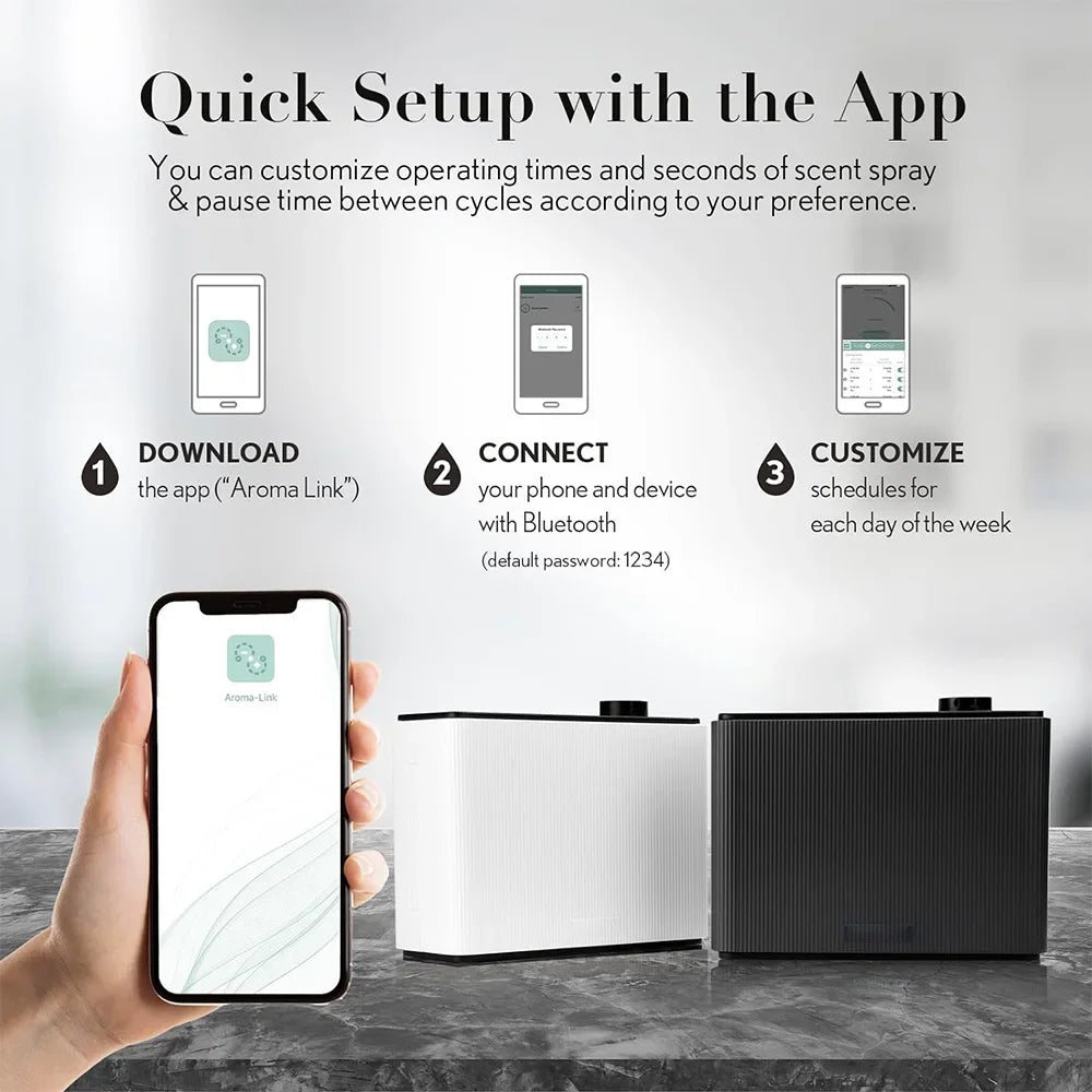 Smart Scent Air Machine For Home Hotel Spa HVAC Aroma Diffuser Cover Up to 4000m³ Black 1000ML Fragrance Diffuser WIFI Bluetooth