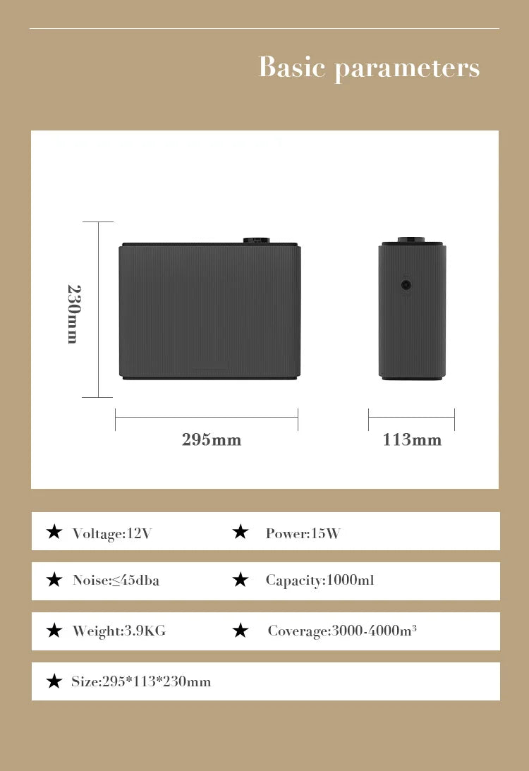 Smart Scent Air Machine For Home Hotel Spa HVAC Aroma Diffuser Cover Up to 4000m³ Black 1000ML Fragrance Diffuser WIFI Bluetooth
