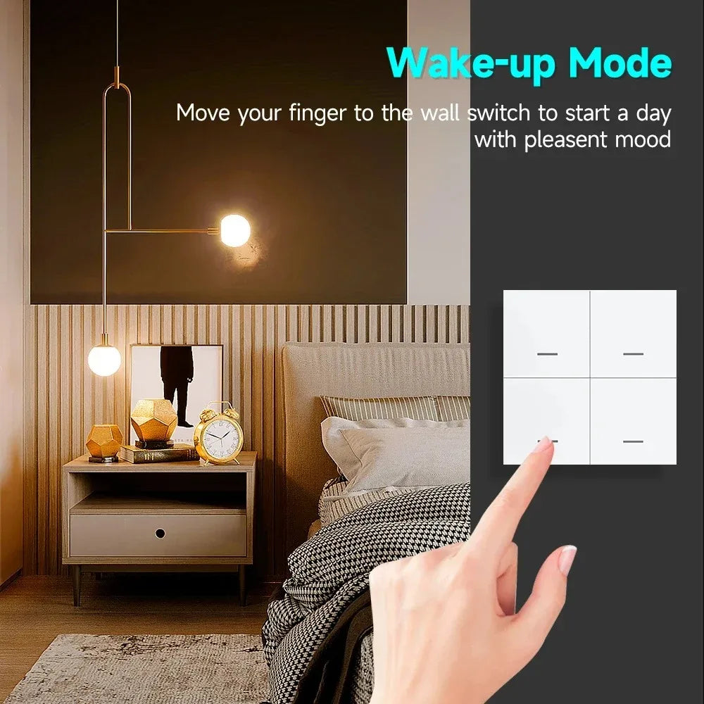 Tuya Zigbee 3.0 Smart Scene Button Switch – 1/2/3/4 Gang Wireless Remote Controller – Works with Smart Life/Tuya App & Home Assi