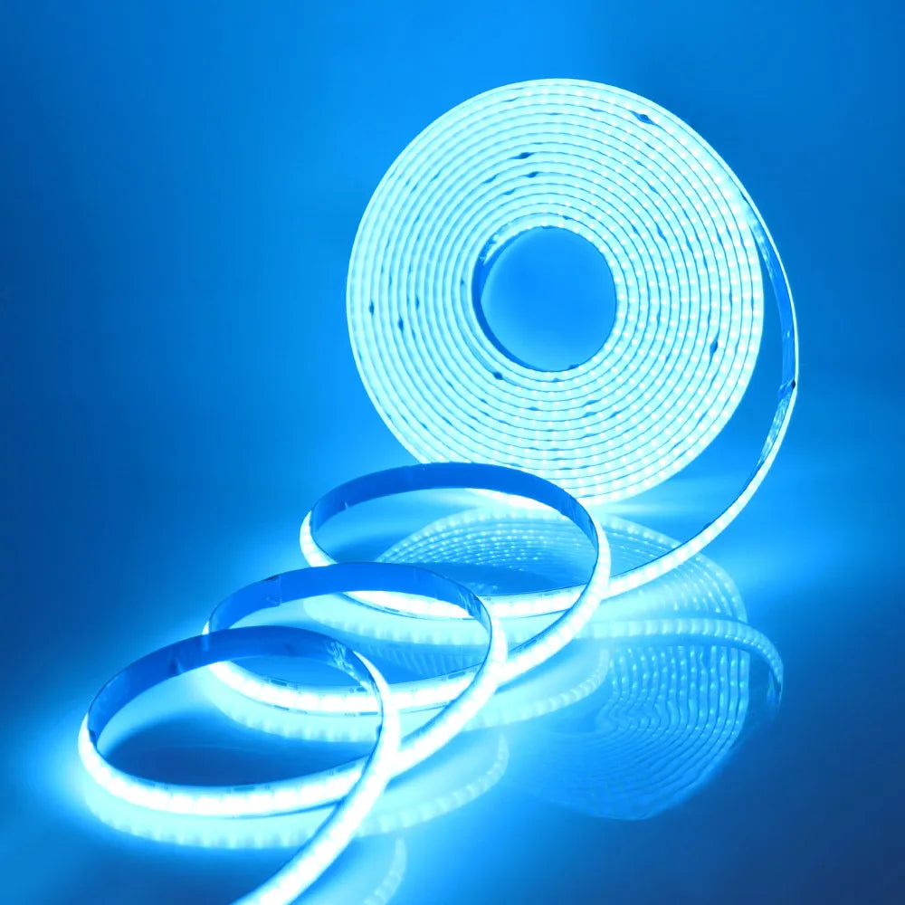 Wifi Bluetooth-compatible RGB COB LED Strip Light 5V 24key 44key Kit Remote Control 576LED High Density Linear Lights Flex Tape