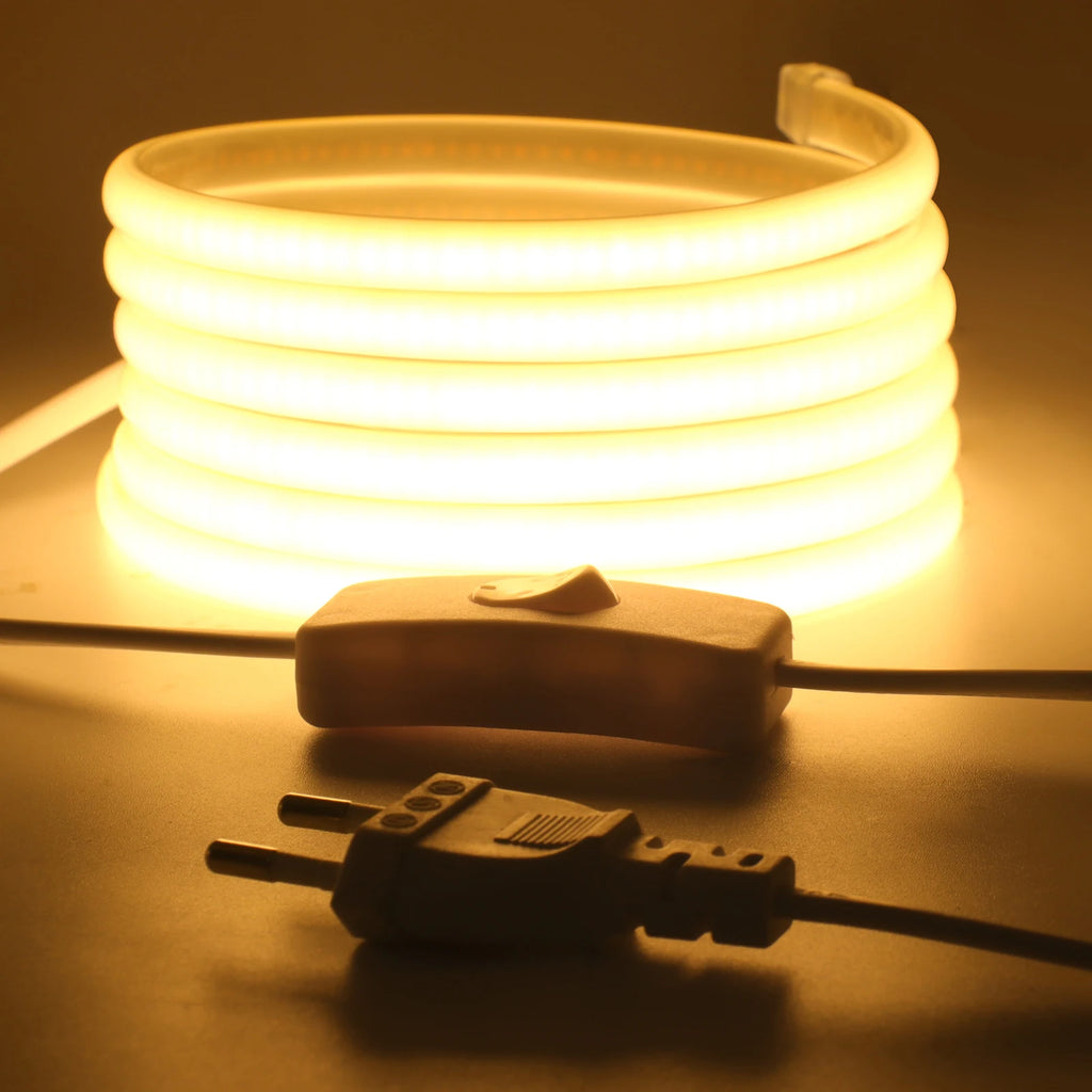 220V Smart COB Strip LED Neon Light 10M 20M 30M 288Leds/m WIFI Bluetooth Dimmable Tape IP67 Waterproof Rope For Room Outdoor