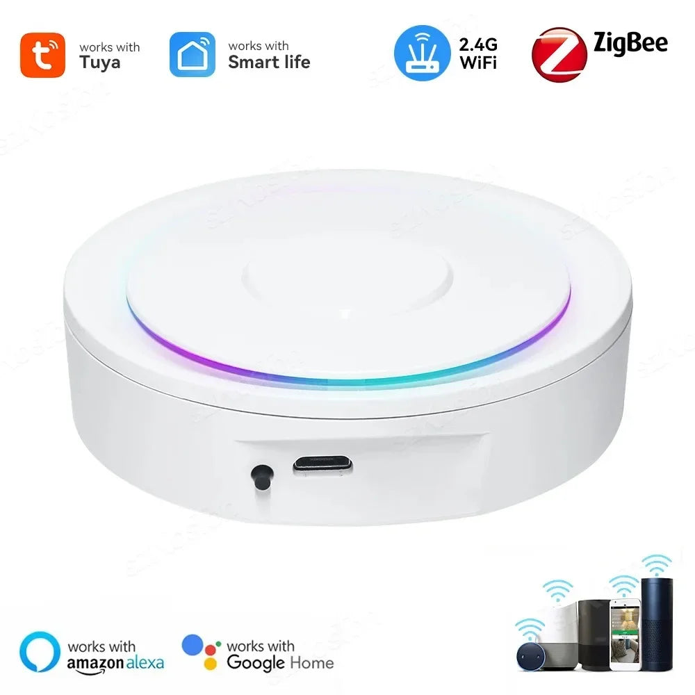 Tuya ZigBee 3.0 Smart Zigbee Hub Wired Gateway Bridge with Network Cable Smart Life Remote Control Works with Alexa Google Home
