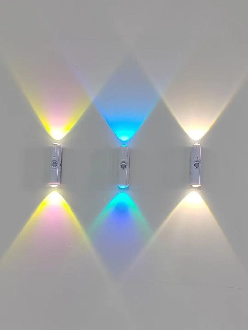 Smart RGB Double-head Wall Light Motion Sensor Magnetic Night Light Rechargeable Spotlight for Bedroom Closet Garden Room Decor