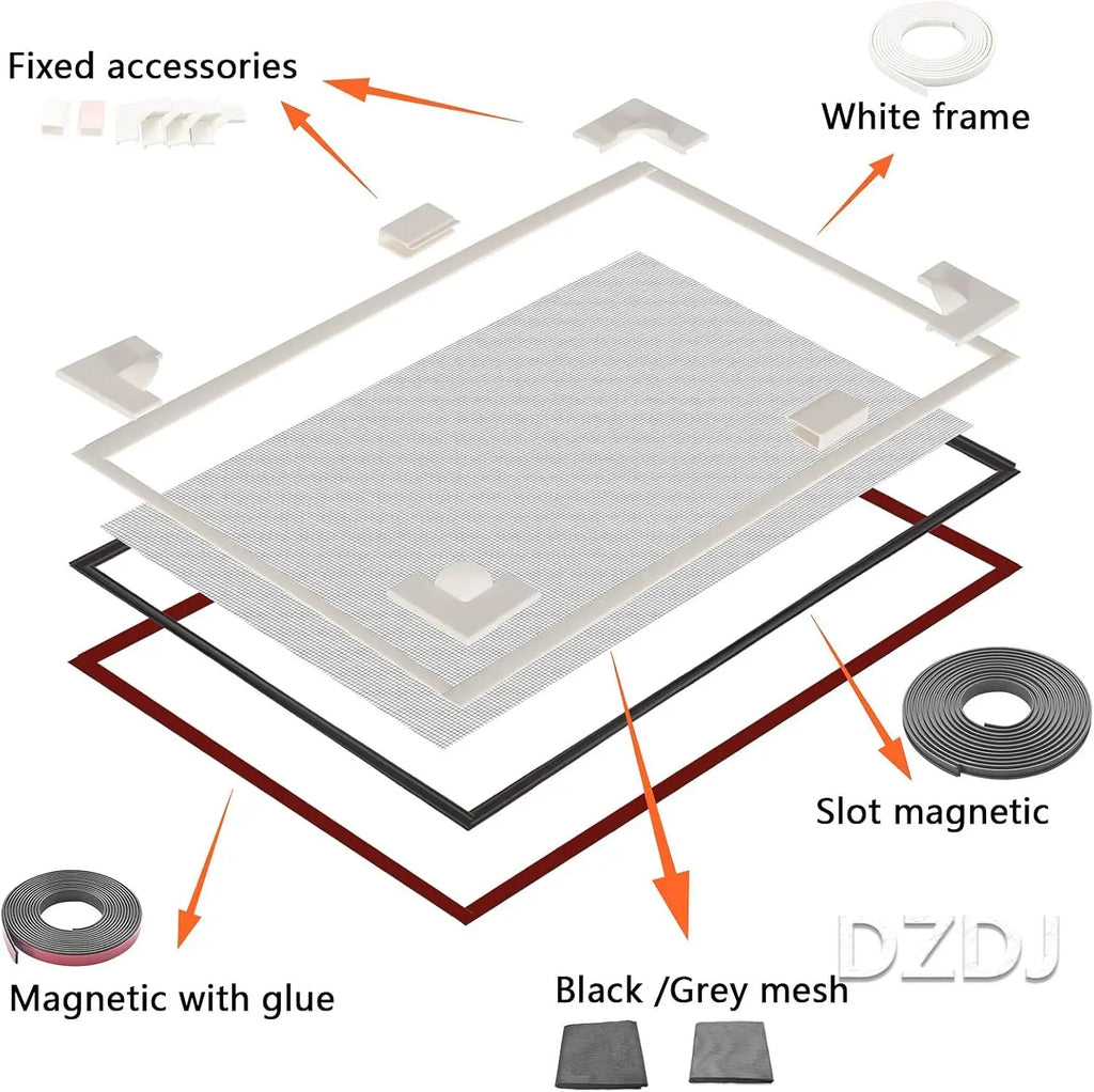 Magnetic mesh mosquiteras para ventana, invisible screen window,  household self-adhesive,simple mosquito net，Automatic shutdown