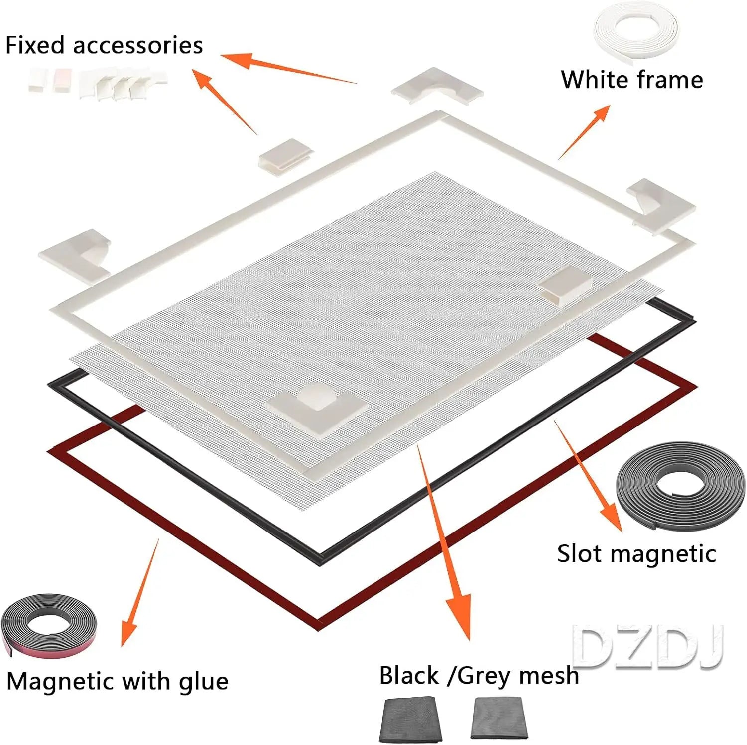 Magnetic mesh mosquiteras para ventana, invisible screen window,  household self-adhesive,simple mosquito net，Automatic shutdown