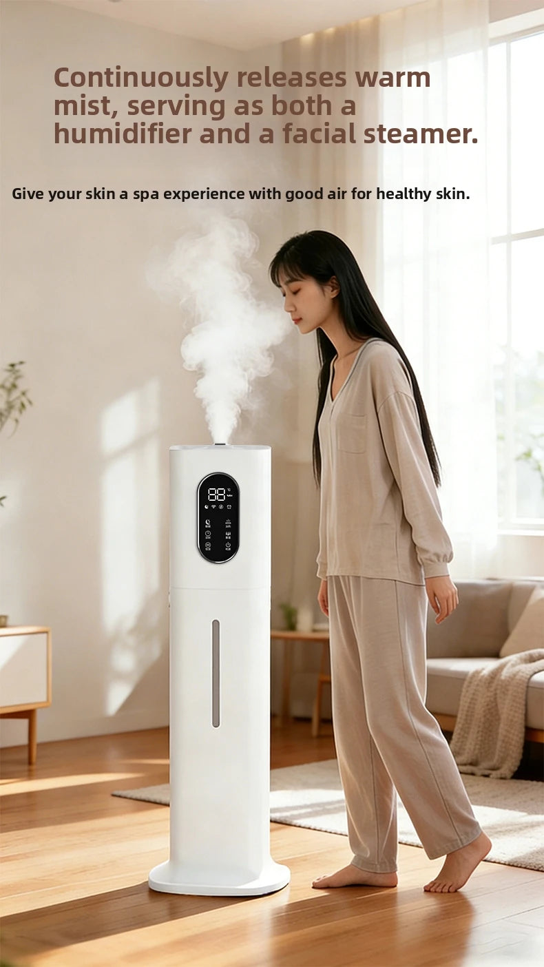 8L Smart Humidifier for Large Room, Ultra Quiet Mist Cooler with Auto Humidity Control, 360° Nozzle, Timer - Ideal For Home