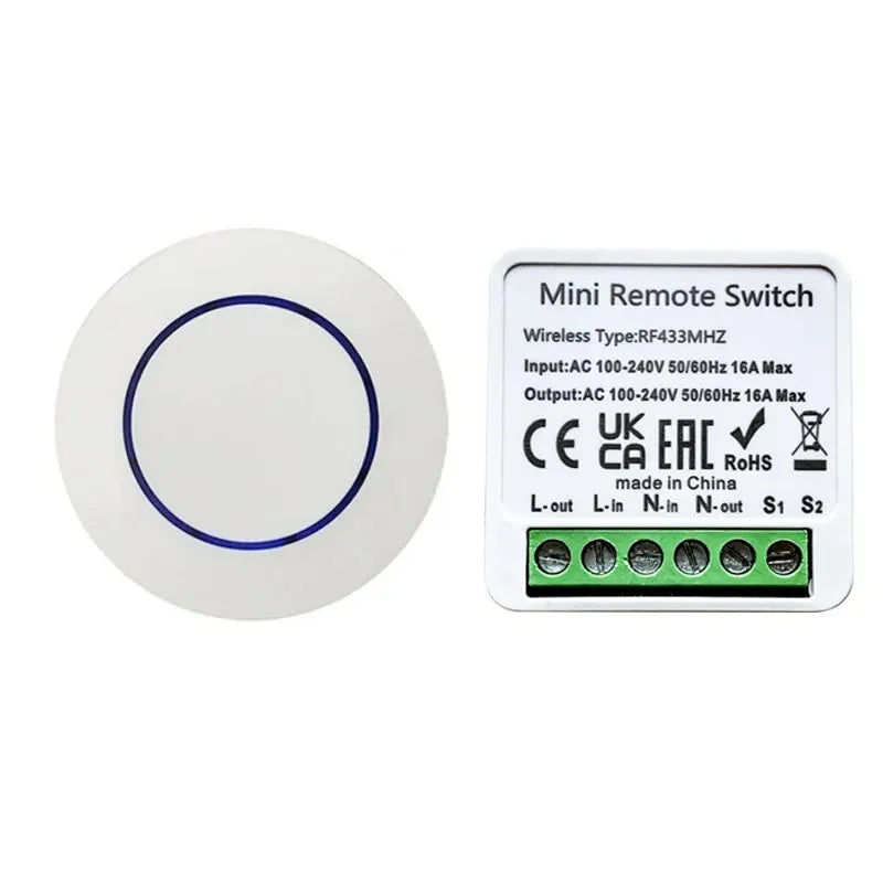 10A Relay Receiver Module Transmitter Light Switch Wireless Universal 433MHz Remote Control Switch for Smart Home LED Fan DIY