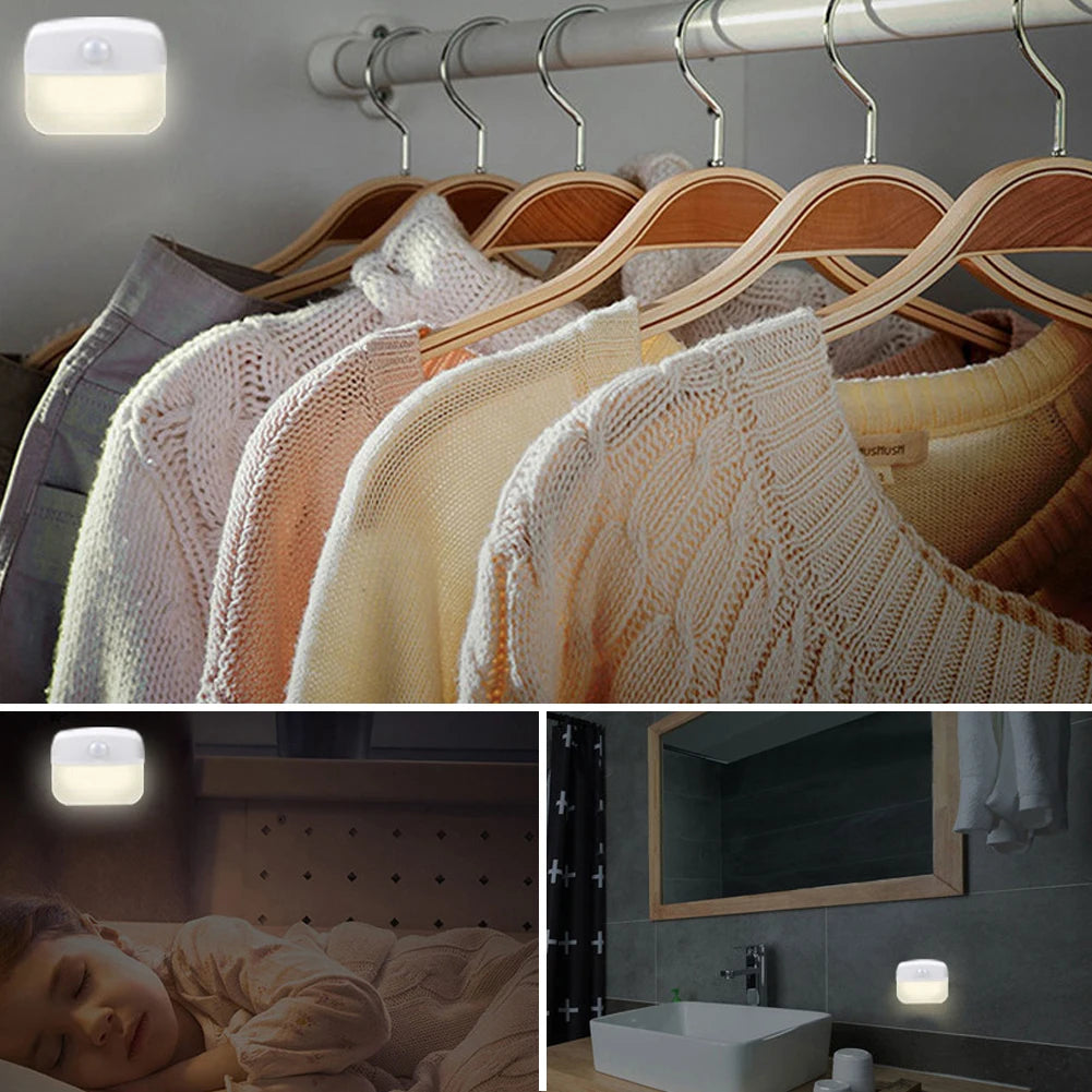 Motion Sensor LED Night Light Auto ON/OFF Wireless Under Cabinet Lamp For Kitchen Bedroom Cupboard Closet Stairs Lighting