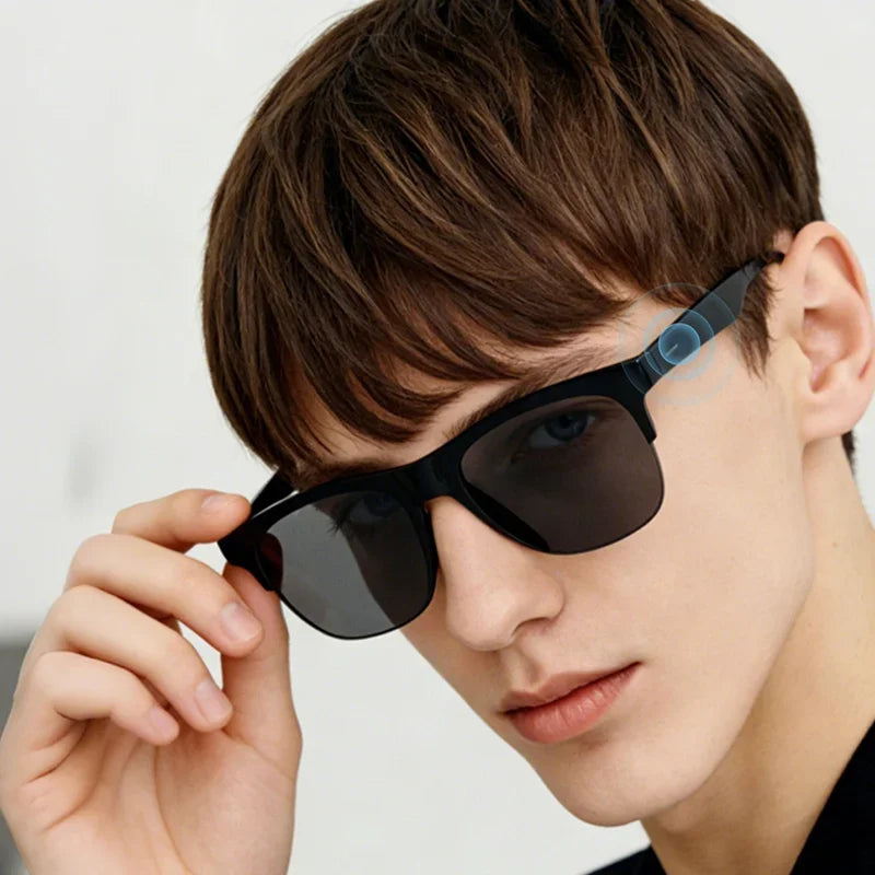 Smart AI Bluetooth Sunglasses Glasses Call Outdoor Sports Headphones HIFI Black Technology Anti-touch UV For Men And Women New