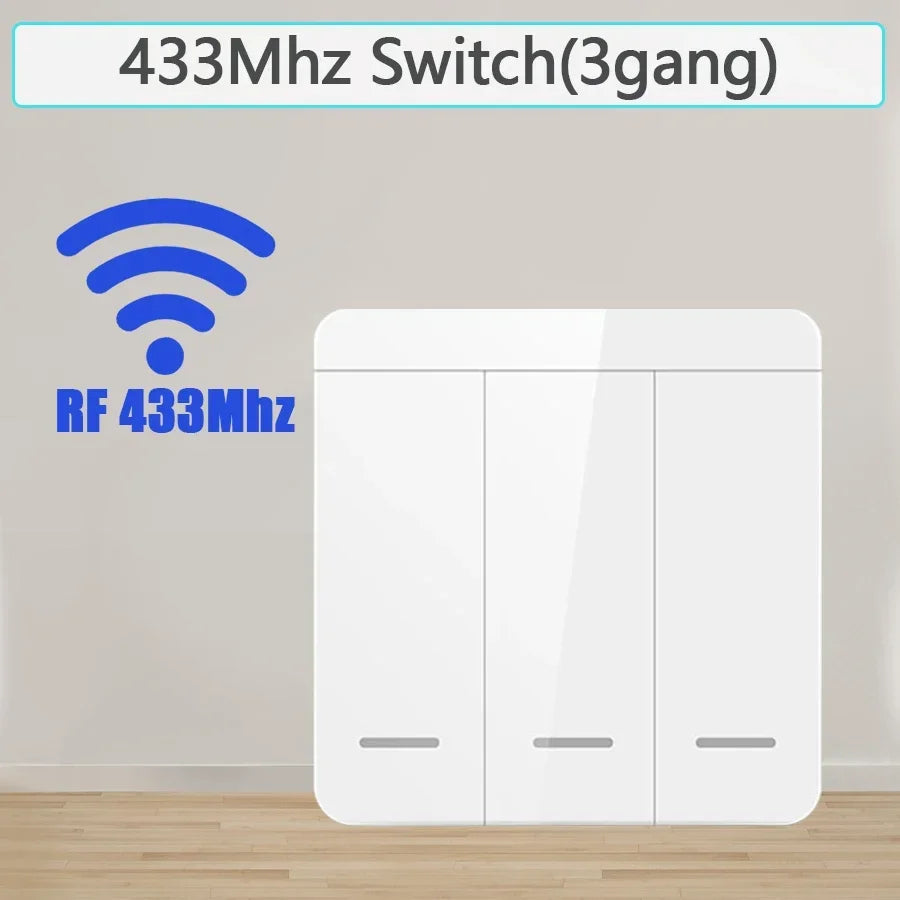 Wireless Light Wall Switch Relay Receiver RF 433Mhz 10A 110V 220V 1/2/3Gang Panel Switch Remote Control Interruptor for LED Lamp