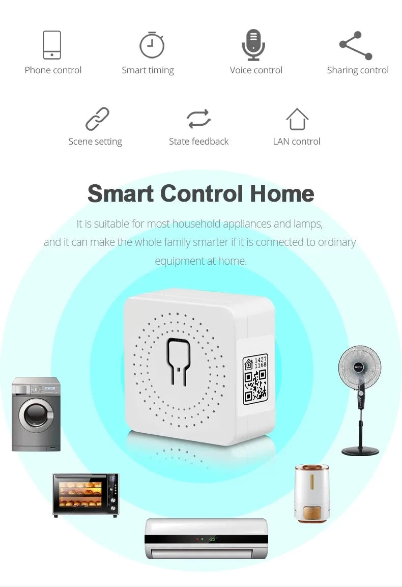 Smart Switch Mini Wifi Relay Breaker Siri Voice Control Wireless Switch Work With Apple Homekit Alexa Google Home