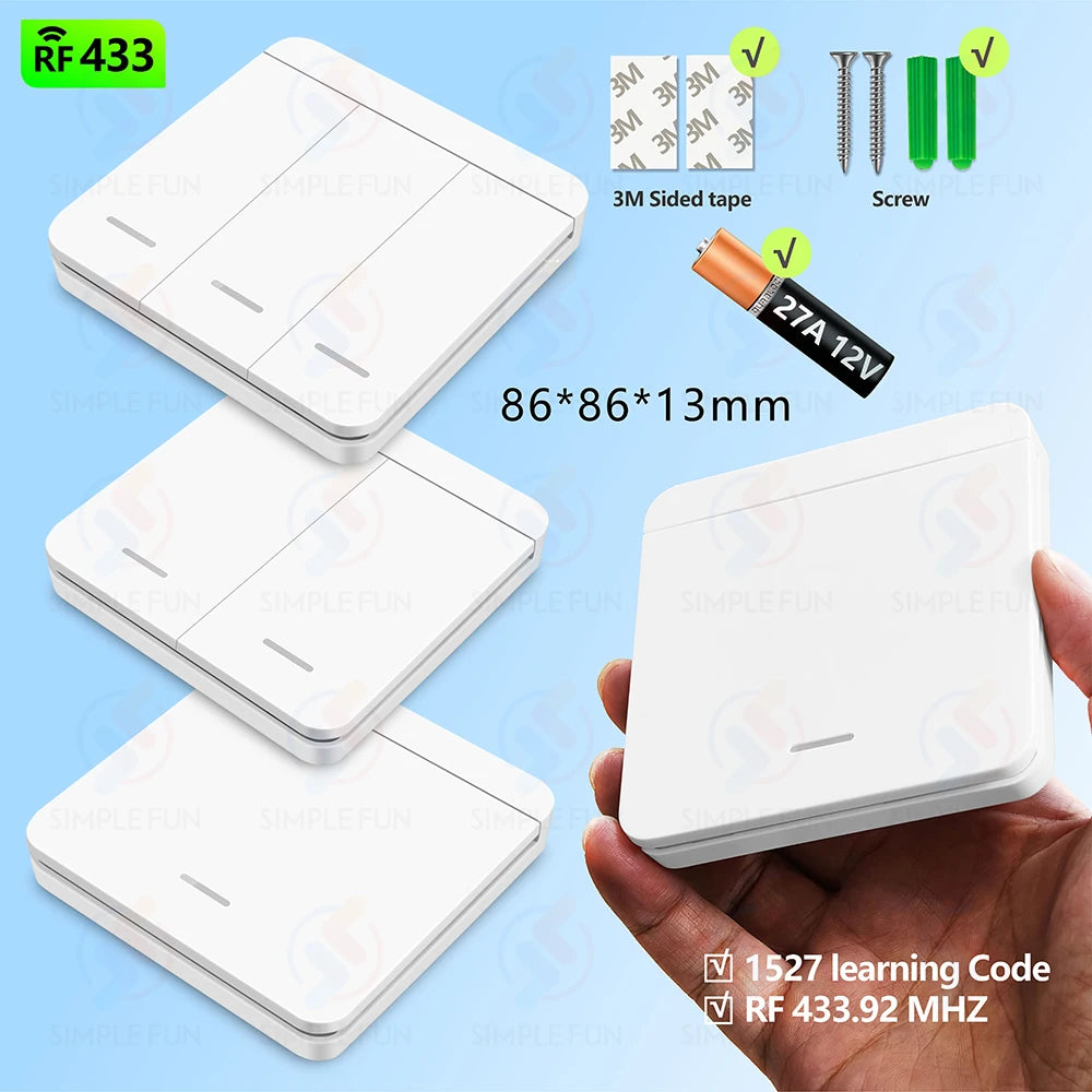 433Mhz Wireless Remote Control Light Switch DC 6V 12V 24V 30V 36V 10A Relay Receiver 500m Range,for LED Pumps Fan Magnetic Lock