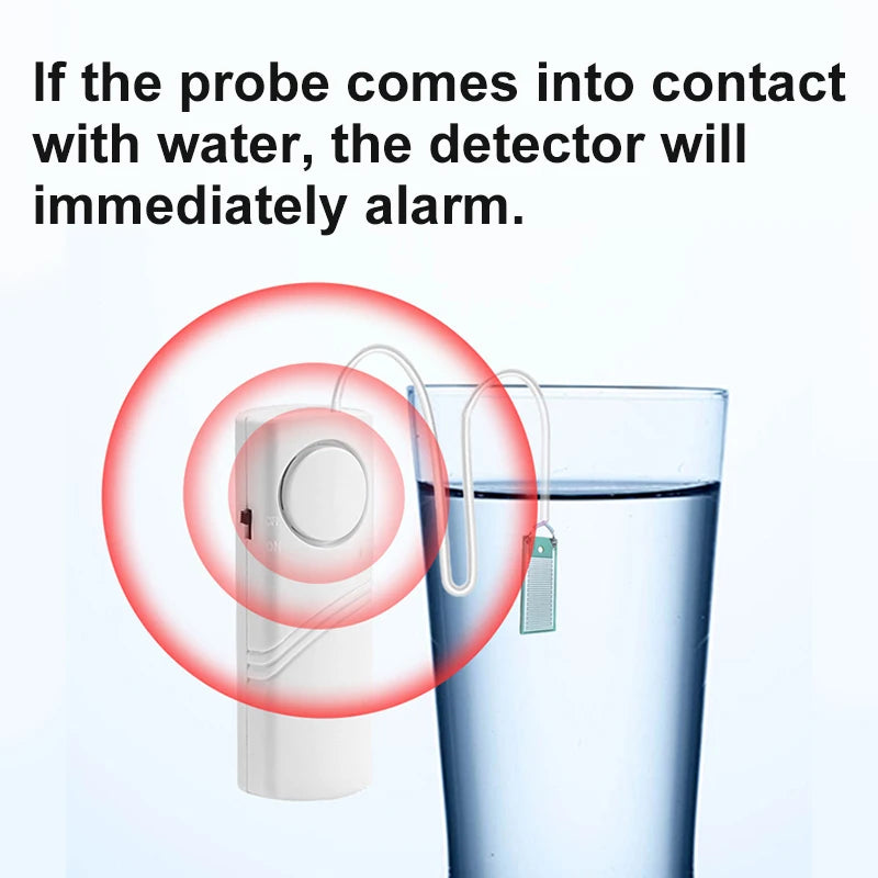Water Leak Alarm Liquid Leak Detector Flood Overflow Sensor Work 3V Kitchen Bathroom Fish Tank independent Built-in Sound Alarm