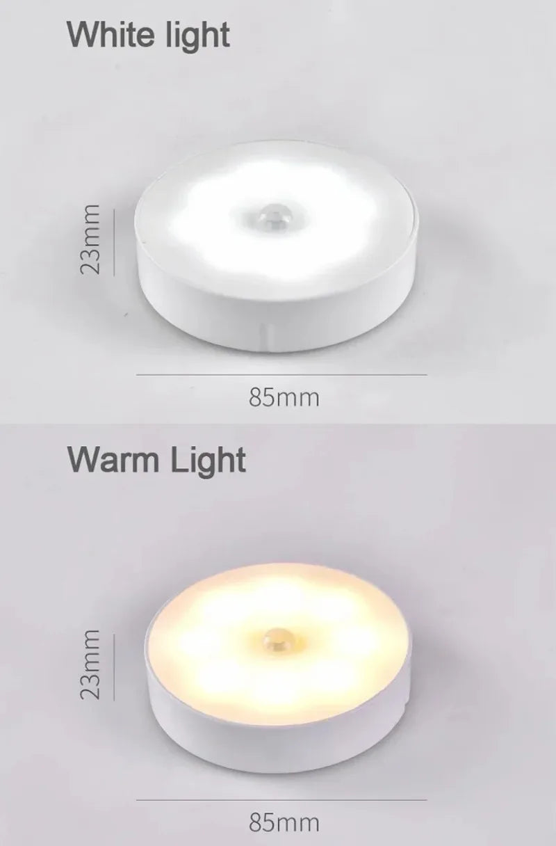 1/3Pcs 8LED Motion Sensor Light Night Light USB Rechargeable Night Lamp for Kitchen Cabinet Wardrobe Lamp Staircase Closet Light