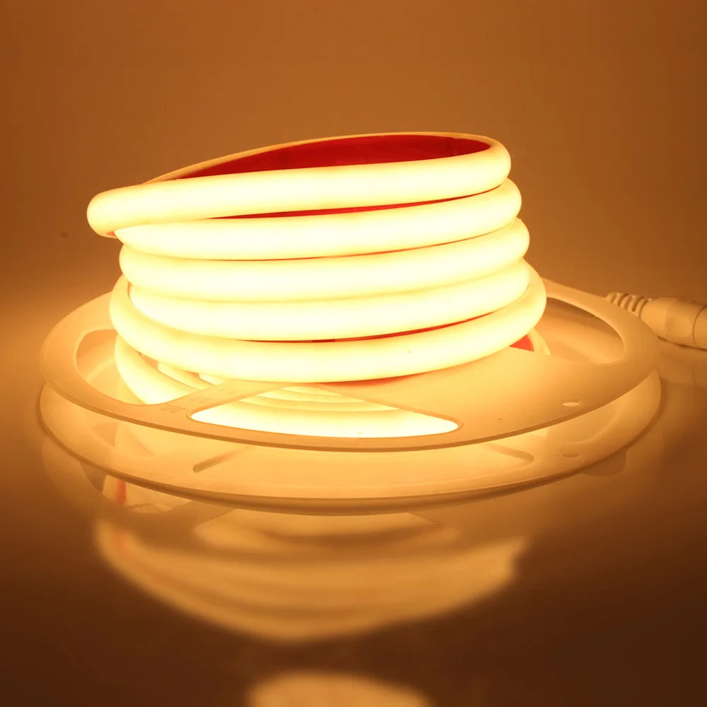 IP68 Waterproof COB LED Neon Strip Light 5m 10m 15m 20m 0.5m 12V 24V 320LED Flexible Tape Silicone Tube Lamp Liner Lighting RA90