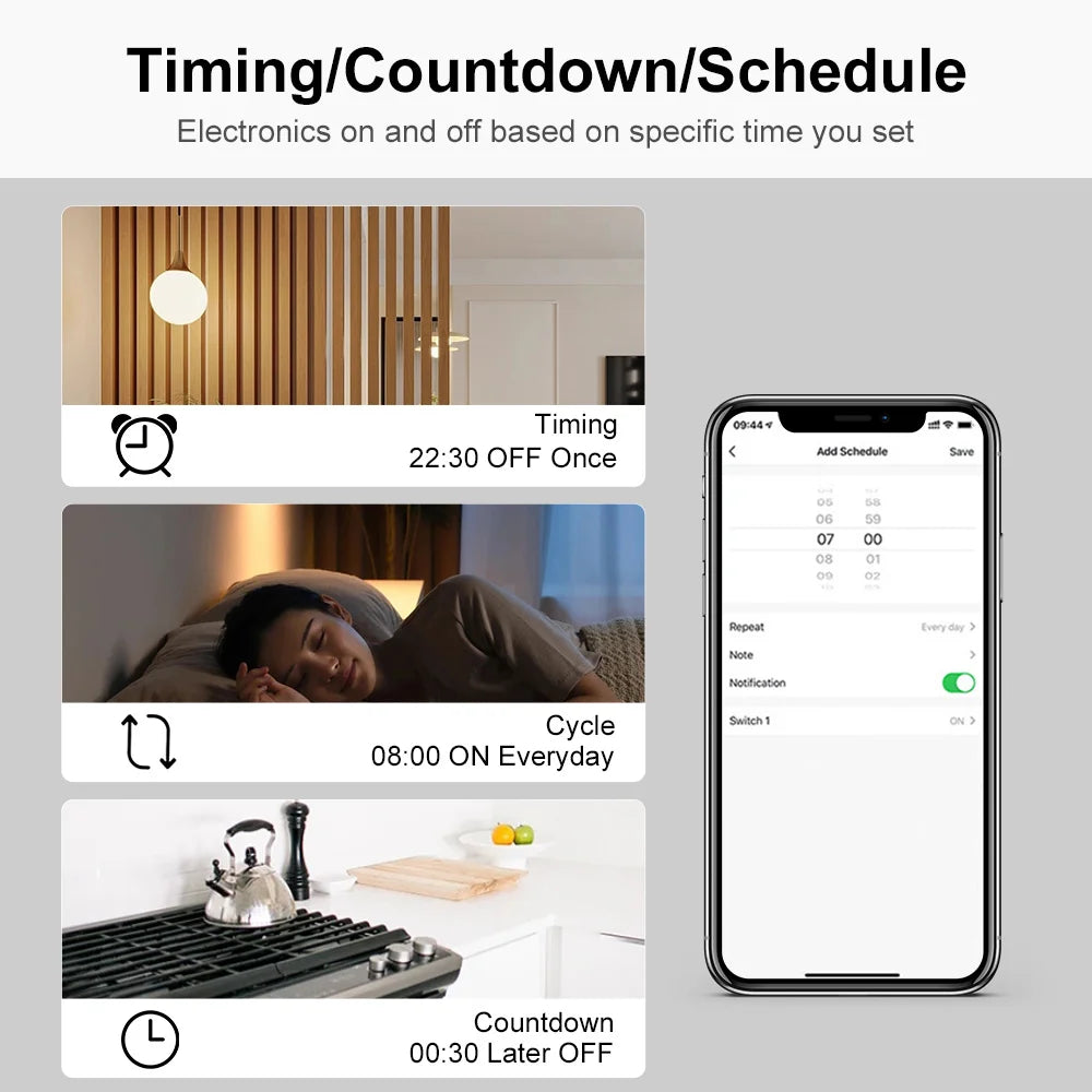 16A ZigBee 3.0 Smart Switch Automation DIY Light Switches Module Supports 2 Way Control Wok Alexa Google Home Zigbee 2Mqtt