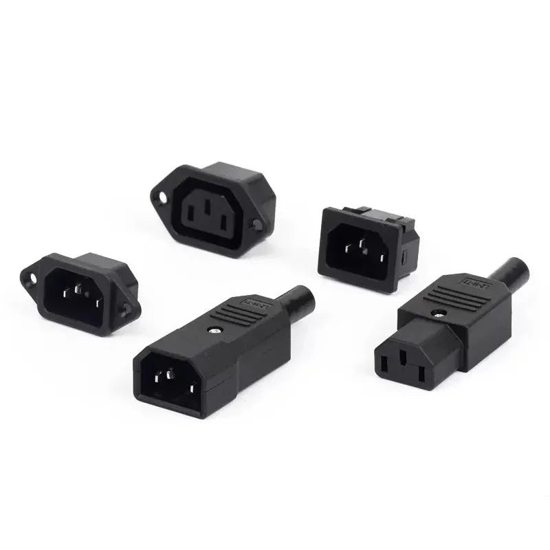IEC 320 C13 C14 AC Inlet Power Plug Socket 250V 10A Fuse Red Lamp Rocker Switch Rewirable 3Pin Electrical Male Female Connector