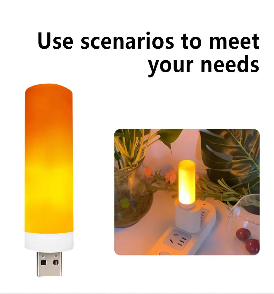 USB LED Simulated Flame Bulbs Night Light USB Lamp Atmosphere Light Candle Lights Night Lamp Camping Flame Light Effect Bulb