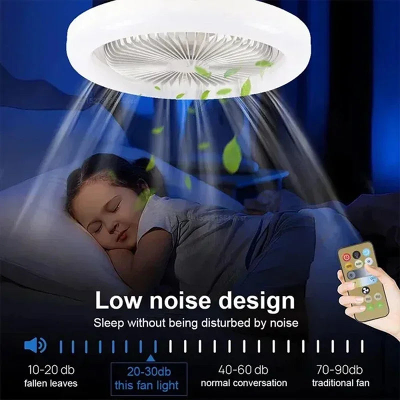 Smart 3 In 1 Ceiling Fan With Remote Control Lighting E27 Conversion Base 85-265v Lighting Base Suitable for Bedroom and Living