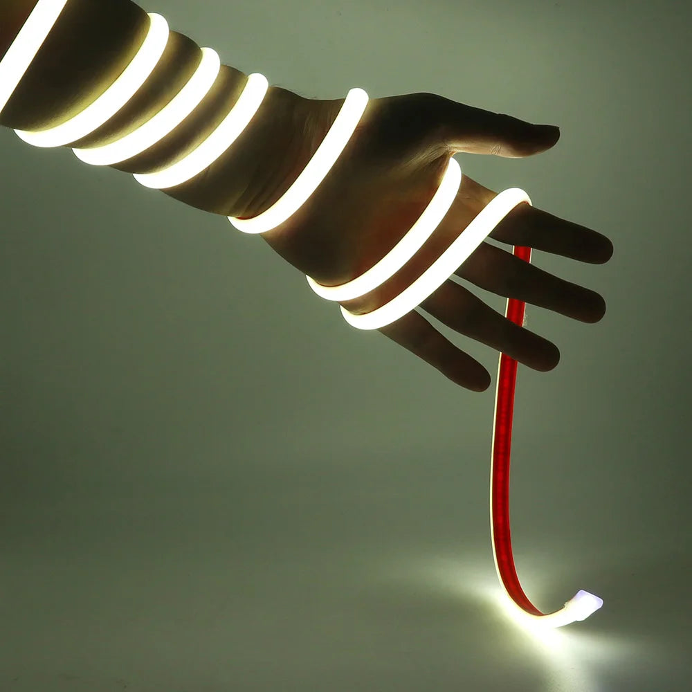 IP68 Waterproof COB LED Neon Strip Light 5m 10m 15m 20m 0.5m 12V 24V 320LED Flexible Tape Silicone Tube Lamp Liner Lighting RA90