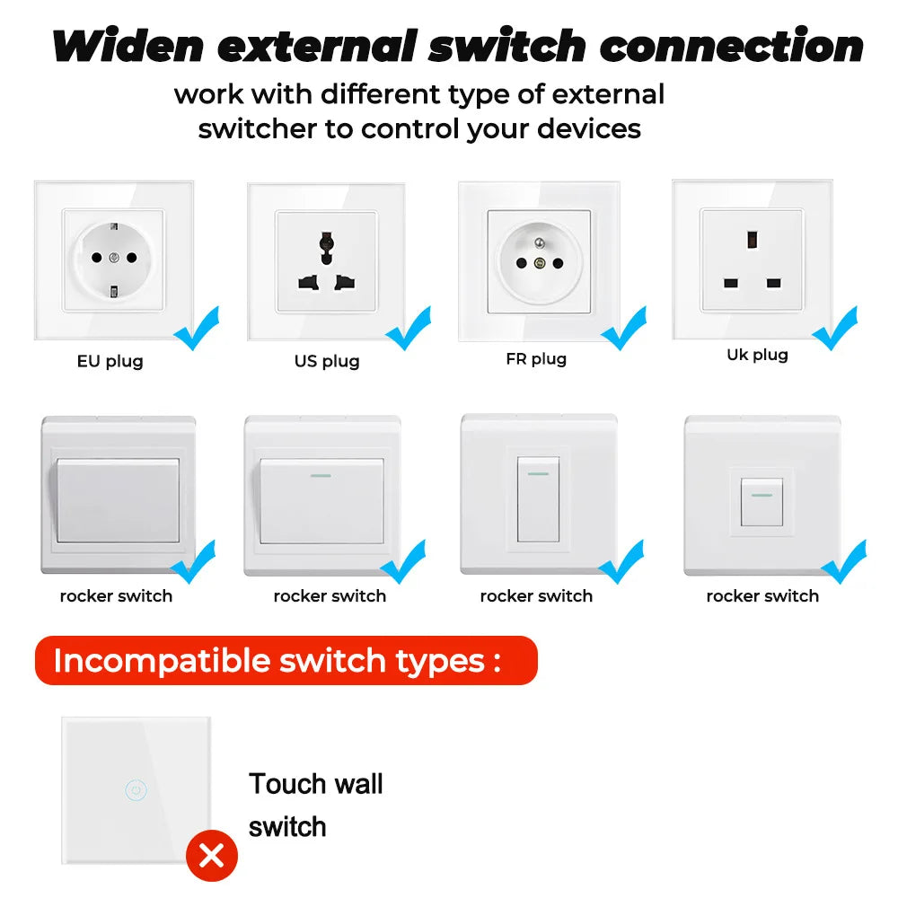 Wifi Smart Switch Ewelink APP 16A Mini Light Switches 2 Way Wireless Smart Home Automation Breaker Voice for Alexa Google Alice