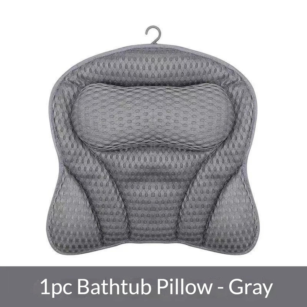 Bathtub Pillow for Tub, Bath Pillow for Neck & Back Support with Strong Suction Cups, Soft Spa Bath Pillow