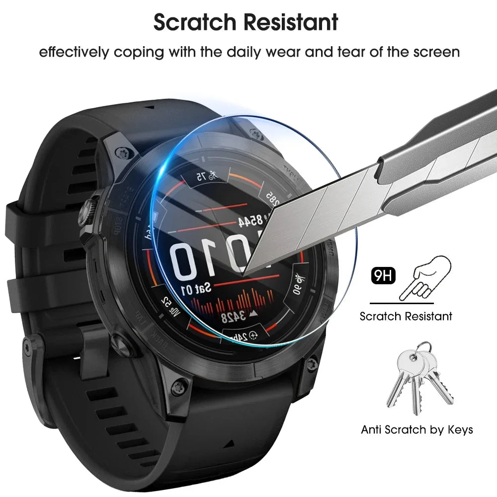 For Garmin Fenix 8 7 6 5 X S Pro Sapphire Screen Protector Tempered Glass Protective Film For Fenix 8 47/43/51mm 7S 7X 7 S Pro