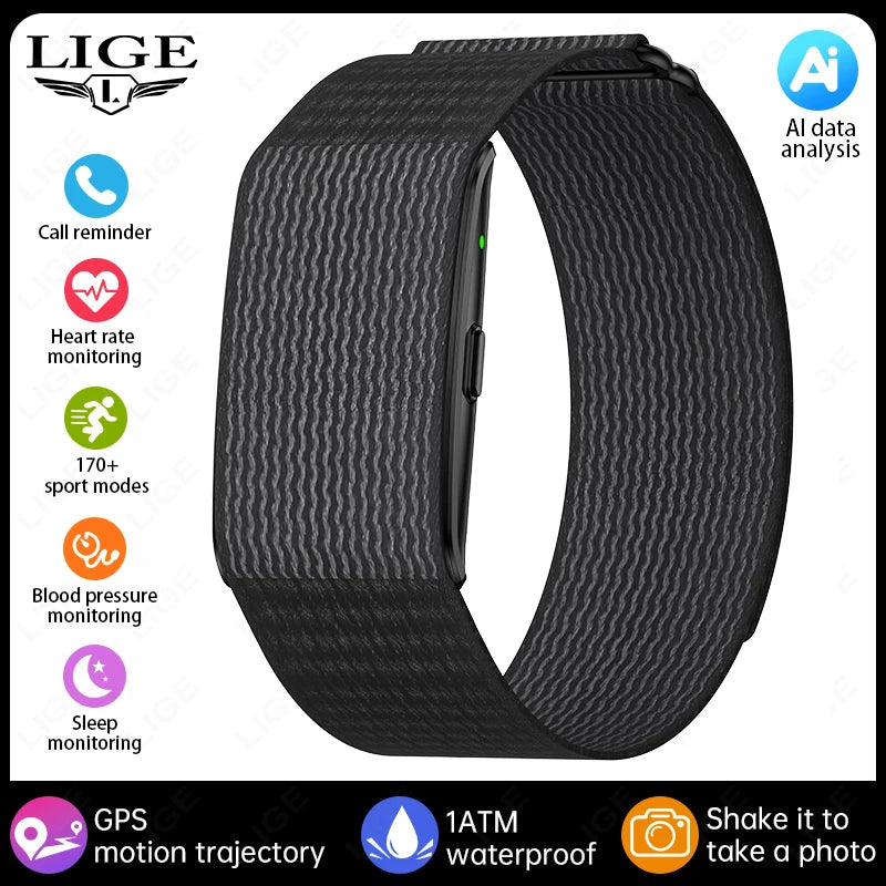 New GPS Trajectory AI Health Bracelet Heart Rate Blood Pressure HRV Monitor Call Reminder Smart Watch Sport Band Fitness Tracker