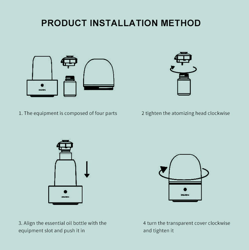 Smart Aromatherapy Humidifier Pure Essential Oil Ambient Light Intelligent Timing App Lication Control Night Light