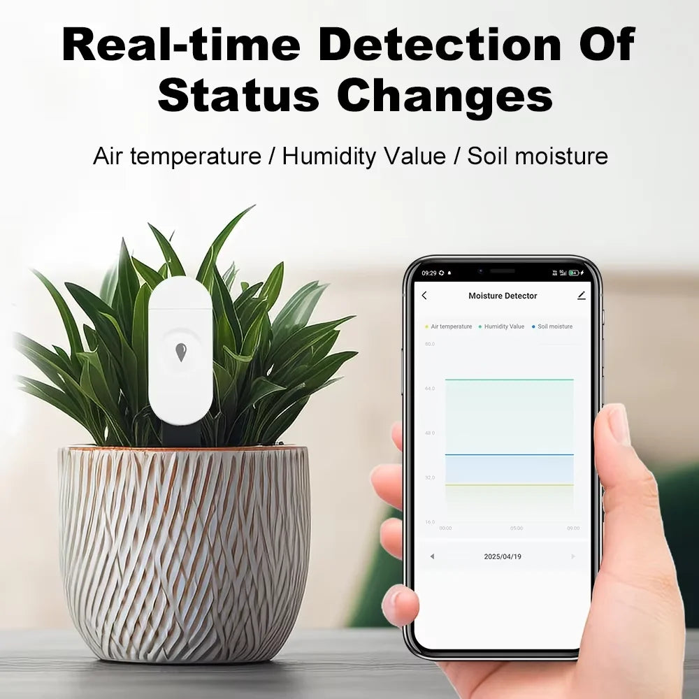 Tuya ZigBee Soil Moisture Tester Humidity Meter Farm Lawn Plants Flower Soil Monitor Sensor Hygrometer Convenient Gardening Tool