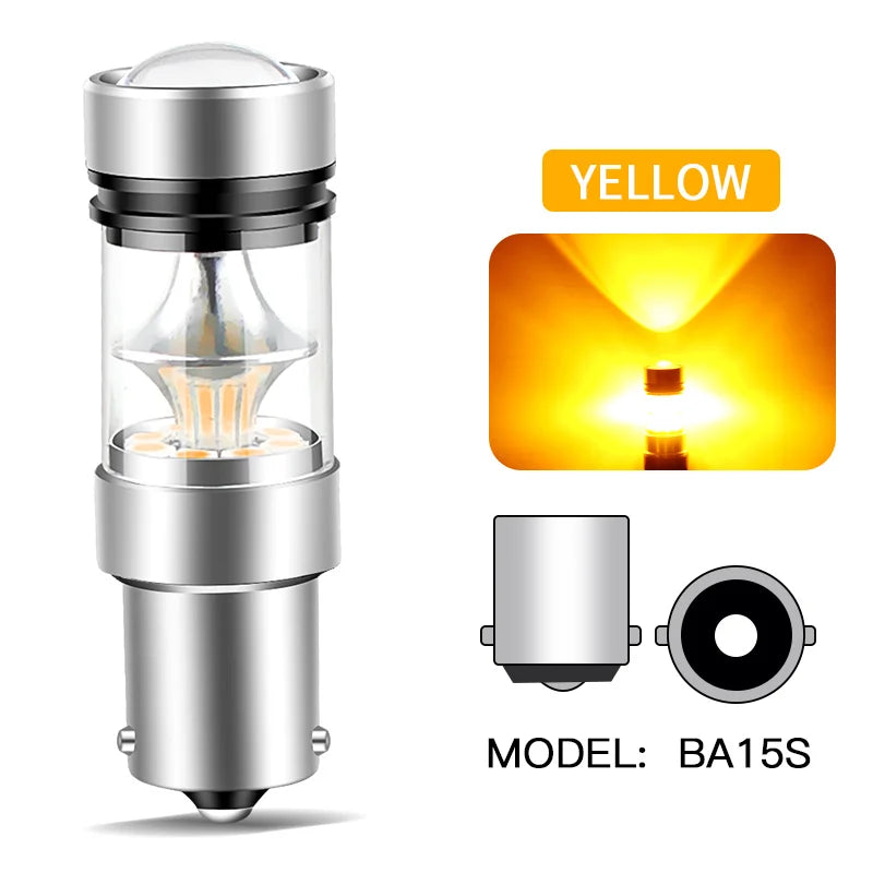 2pcs For VW T5 T5.1 T6 Transporter LED Daytime Running Light DRL Bulb Lamp Canbus No Error P21W BA15S 1156