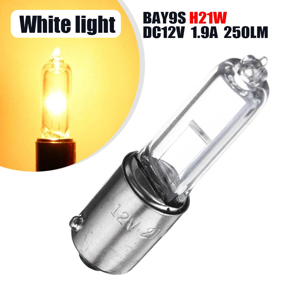 12V Car Halogen Brake Indicator Signal Lamp BAY9S H21W Car Light Bulb Quartz Glass Halogen Clearance Lights 250LM