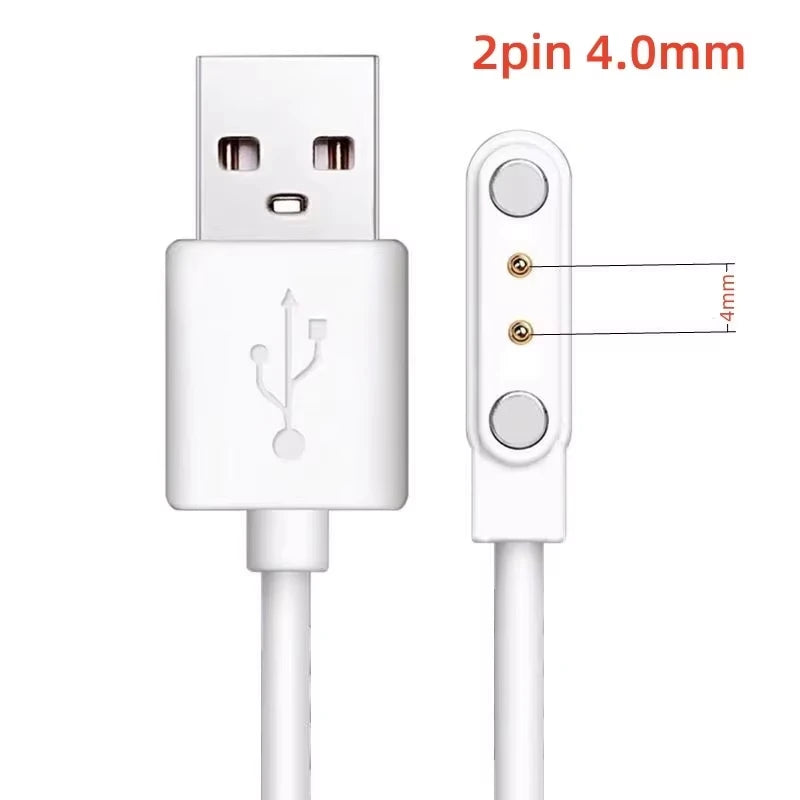Magnetic Charge Charging Cable For Smart Watch For 2 Pins 2.84/4/7.62mm Distances Black Novel USB Power Charger Cables Universal