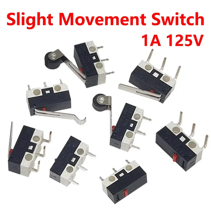 20PCS Mini Micro Limit Switch C NO NC 3 Pins PCB Terminals SPDT 1A 125V Roller Arc lever Snap Action Push Micro Mouse switches
