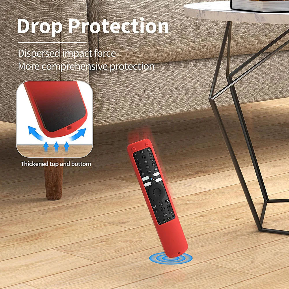 Silicone Case for Xiaomi Ultra HD 4K QLED TV Q2 50" 55" 65" Protective Cover Anti-Drop Protective Sleeve with Anti-lost Lanyard