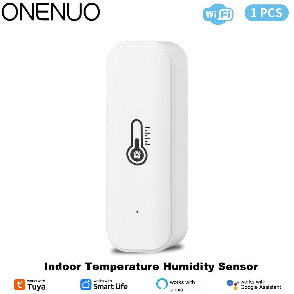 Tuya  Indoor or IP65 Waterproof Outdoor WiFi Temperature Humidity Sensor Home Thermometer Compatible For Alexa Google Home Voice