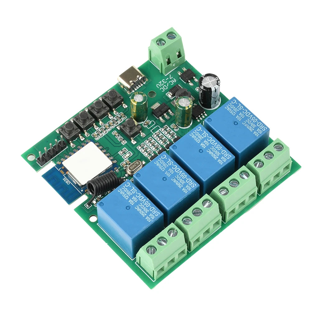 4CH Wifi Relay Smart Wireless Switch Module USB 5V DC/AC 7-32V RF 433MHz Smart Home Lifestyle Switch With Tuya