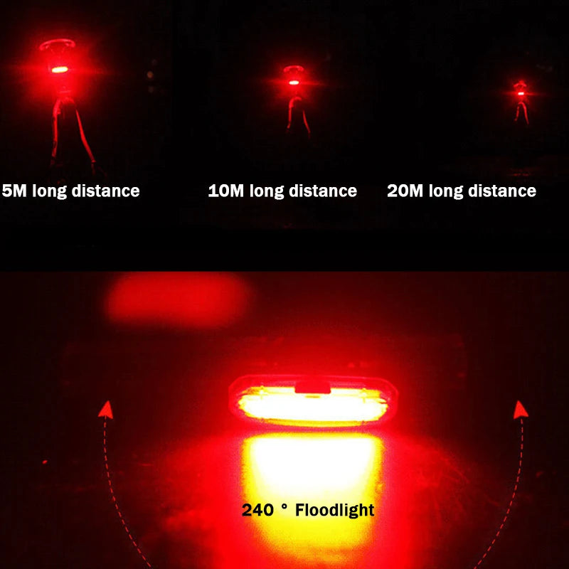 Bike Taillight COB  Bicycle Rear Light With 6 Modes USB Rechargeable Mtb LED Warning Tail Lamp Cycling Accessories