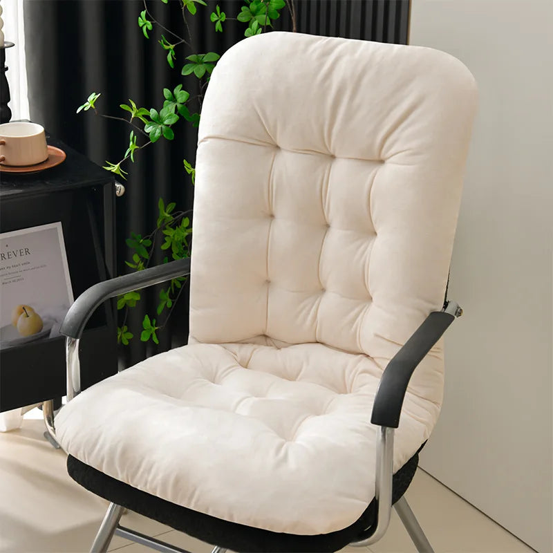 Ultra-Soft Fleece Integrated Seat and Back Cushion, Thickened Winter Pad for Bench, Office Chair, Lounge Chair & Rocking Chair