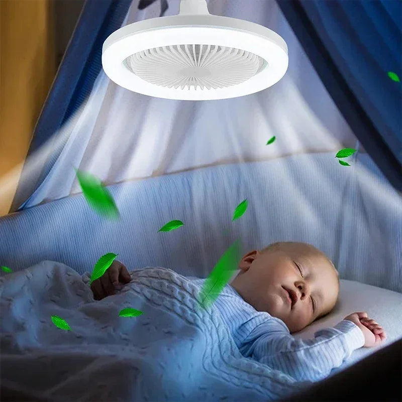 Smart 3 In 1 Ceiling Fan With Remote Control Lighting E27 Conversion Base 85-265v Lighting Base Suitable for Bedroom and Living