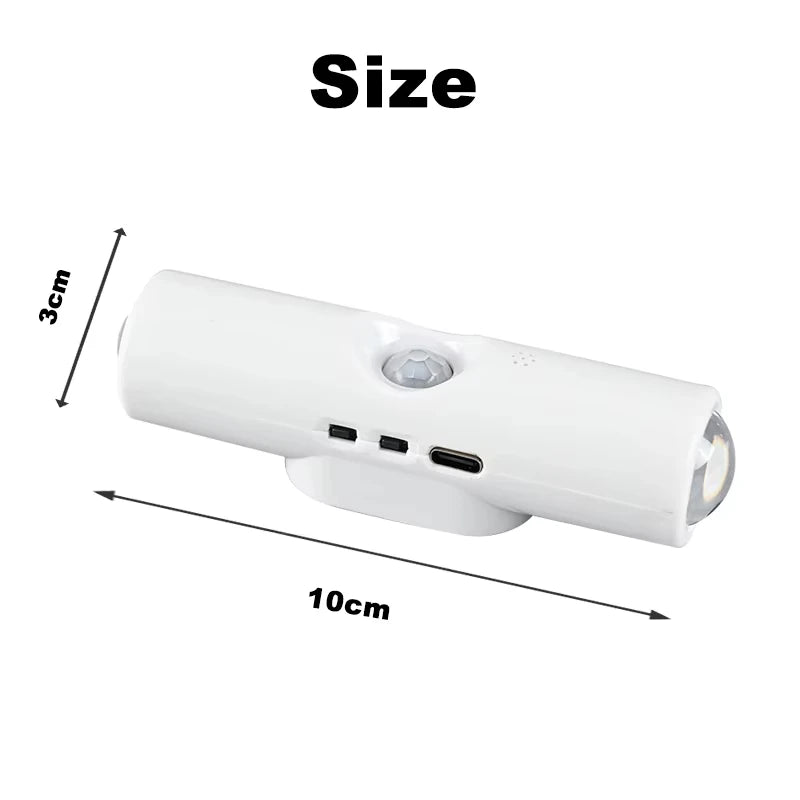 Smart RGB Double-head Wall Light Motion Sensor Magnetic Night Light Rechargeable Spotlight for Bedroom Closet Garden Room Decor