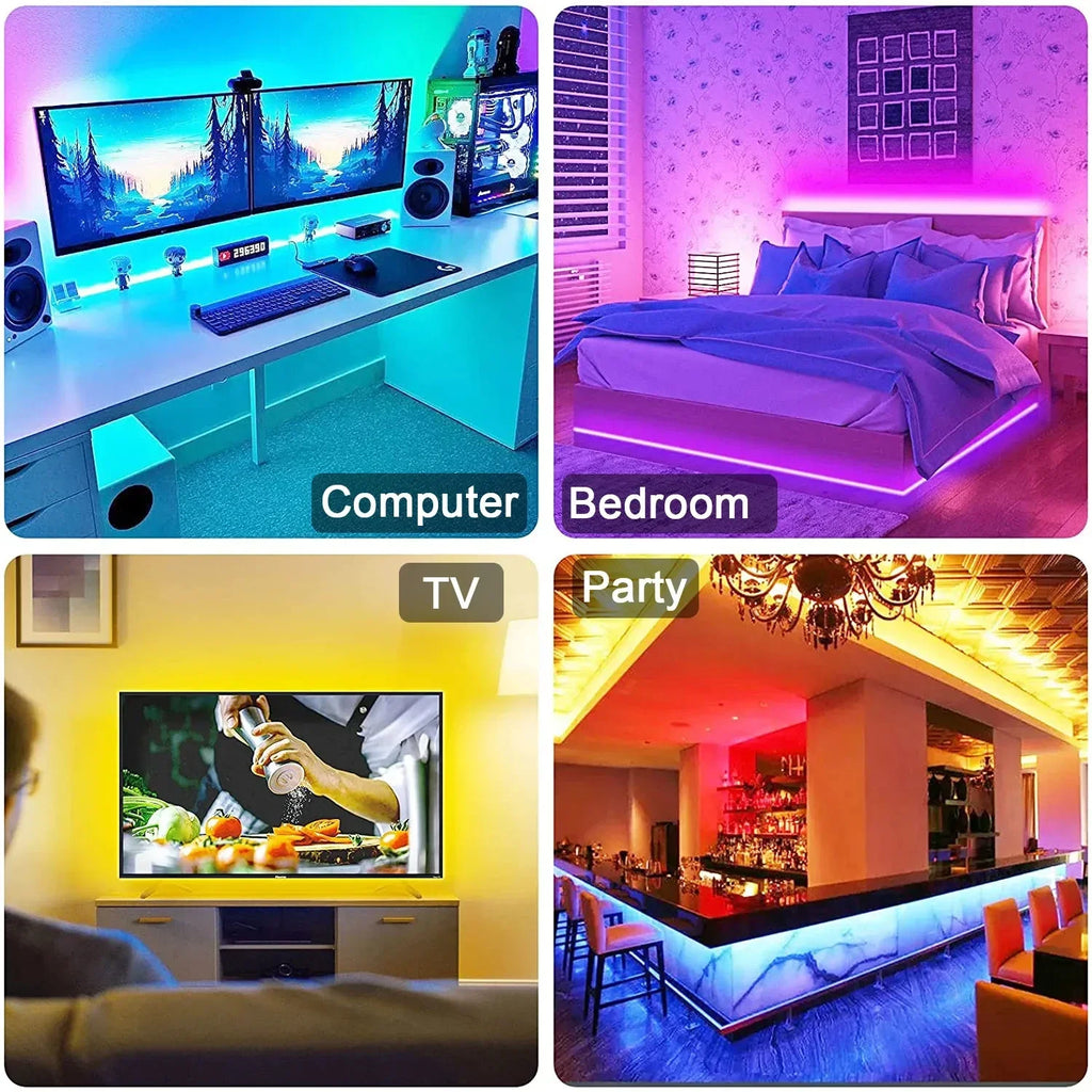 1/2/3/5M LED Strip Light Color Changing APP Music Sync RGB USB Flexible Lights For Children Gaming Room Home Party TV Backlight
