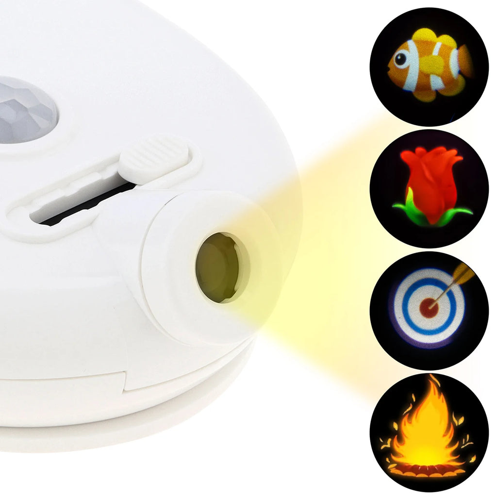Motion Sensor LED Backlight Toilet Projection Lamp Creative Toilet Mini Night Lamp Toilet Bowl Seat Sensor Lighting Lamp