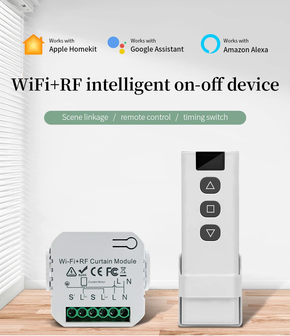 Tuya WiFi Smart Curtain Switch Controller Shutter Shutter Motor Control Smart Life APP Control Alexa Google Home Voice Control