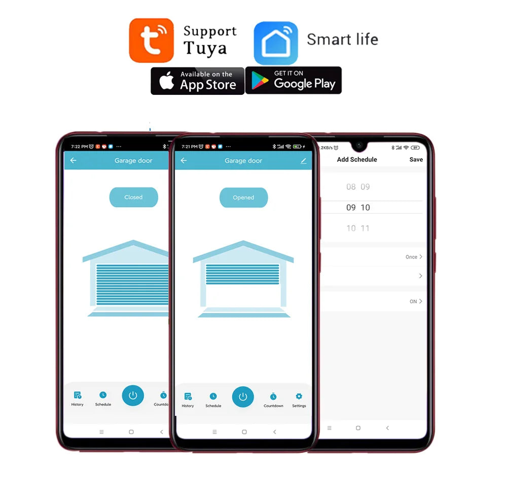 Smart Garage Door Opener Controller, EU plug, Work with Alexa, Echo, Google Home, SmartLife, Tuya App Control, No Hub Required