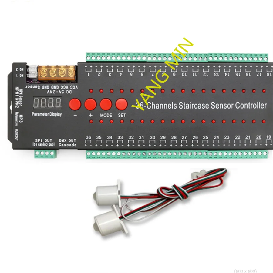 Smart home led controller for staircase Automatic Pir Sensor Stair Controller with CE certificate Support 36 step lights