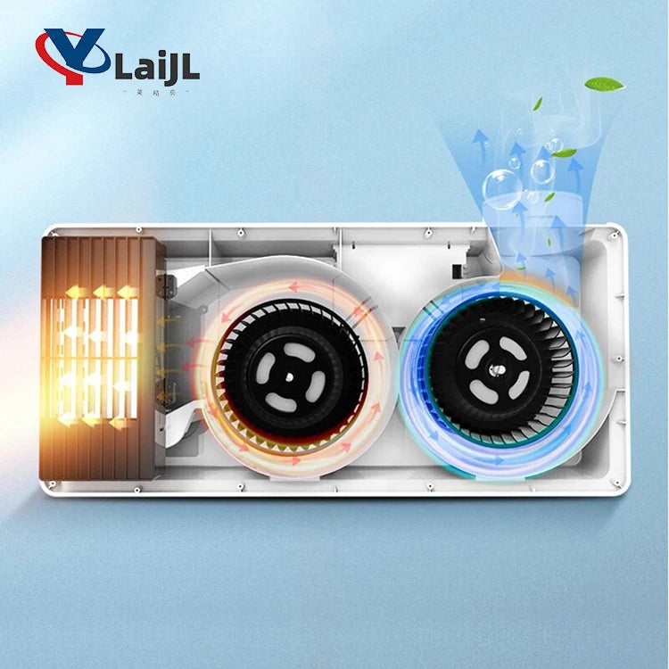 300*600mm Smart Bathroom Heater  Air Conditioning Smart Thermostatic Ceiling Light Mobile App Bathroom Heater 2400W 2600W